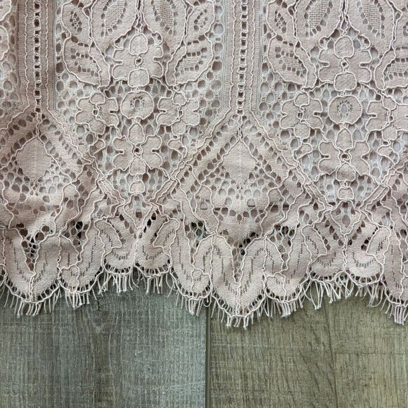 Womens Lace Blouse Size M Pink Romantic Feminine Fairy Dainty Ethereal Whimsy - Picture 3 of 11